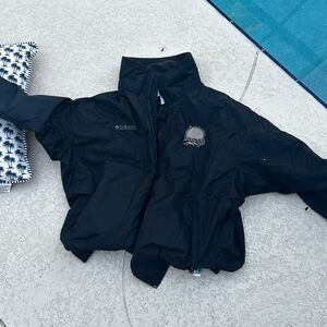 Columbia Dark Jacket with bush gardens tags. Limited edition
